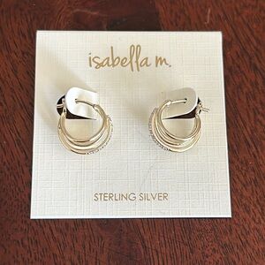 Never worn sterling silver hoop earrings